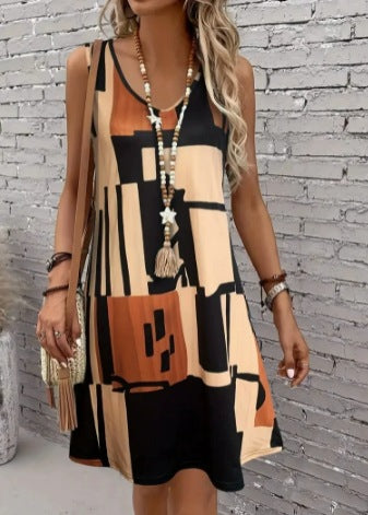 Casual Versatile And Stylish Striped V-neck Dress