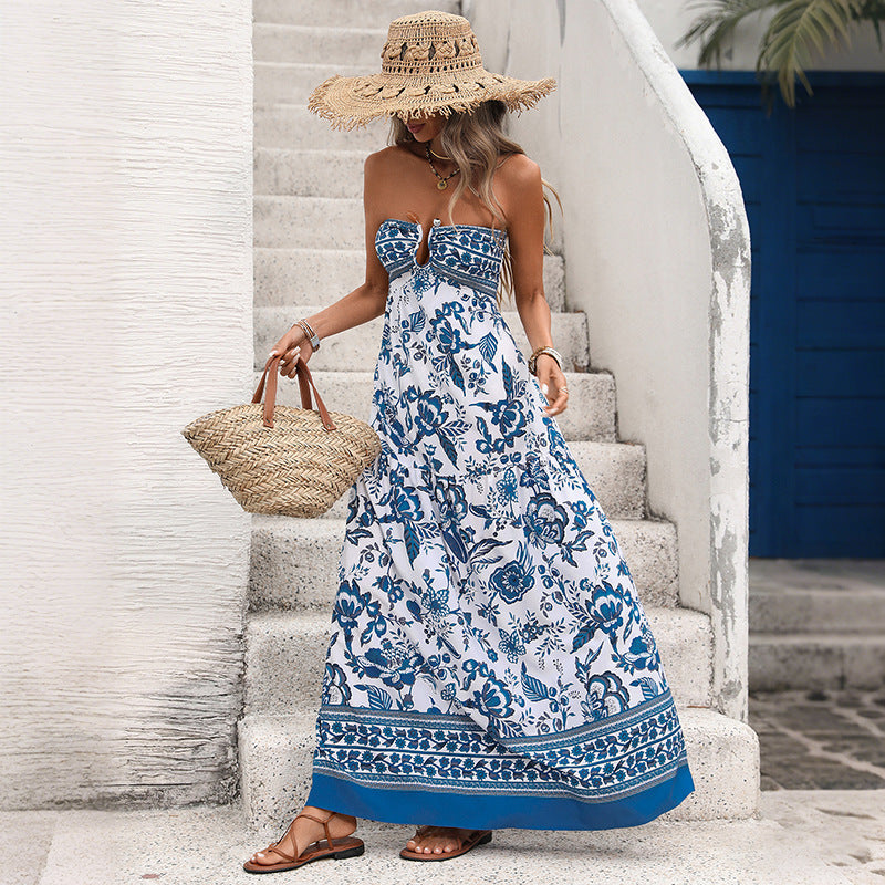 Women's Sleeveless Ethnic-style Printed Dress