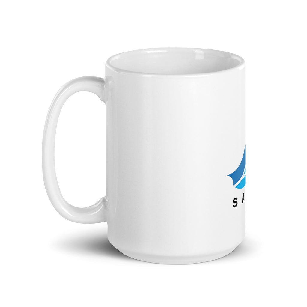 White glossy mug