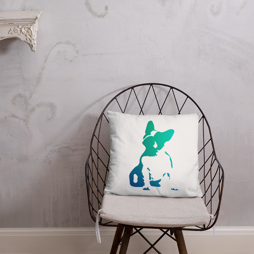 Frankie the Frenchy Blue Pillow