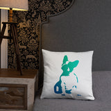 Frankie the Frenchy Blue Pillow
