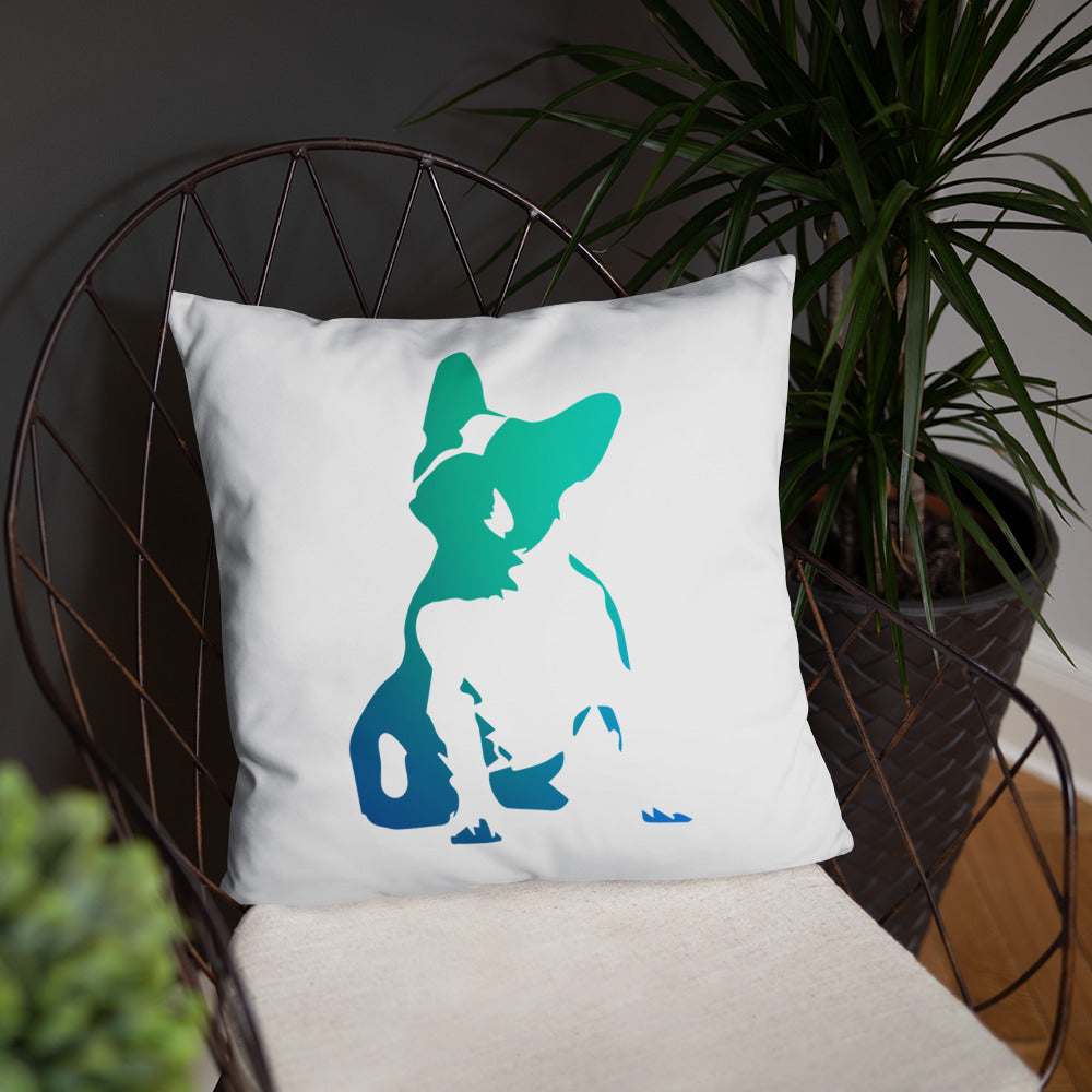Frankie the Frenchy Blue Pillow
