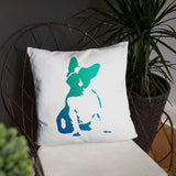 Frankie the Frenchy Blue Pillow