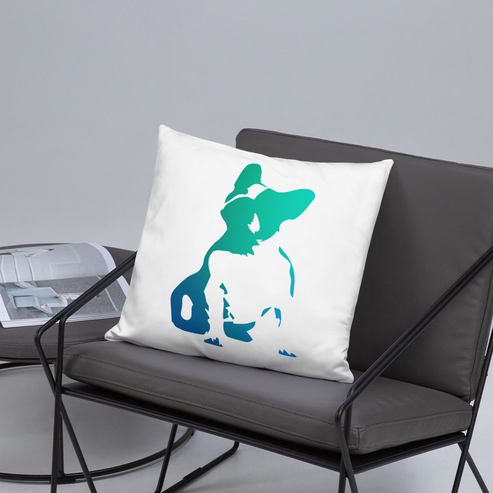 Frankie the Frenchy Blue Pillow