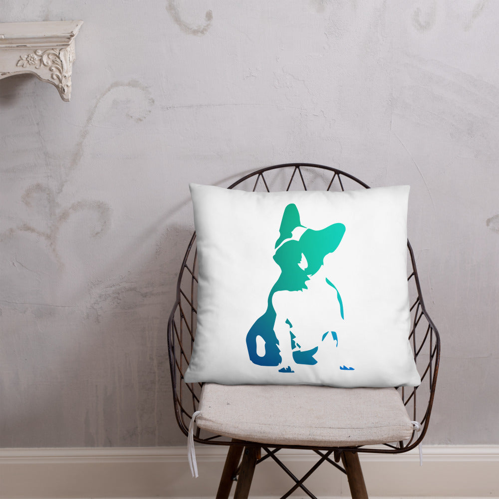 Frankie the Frenchy Blue Pillow